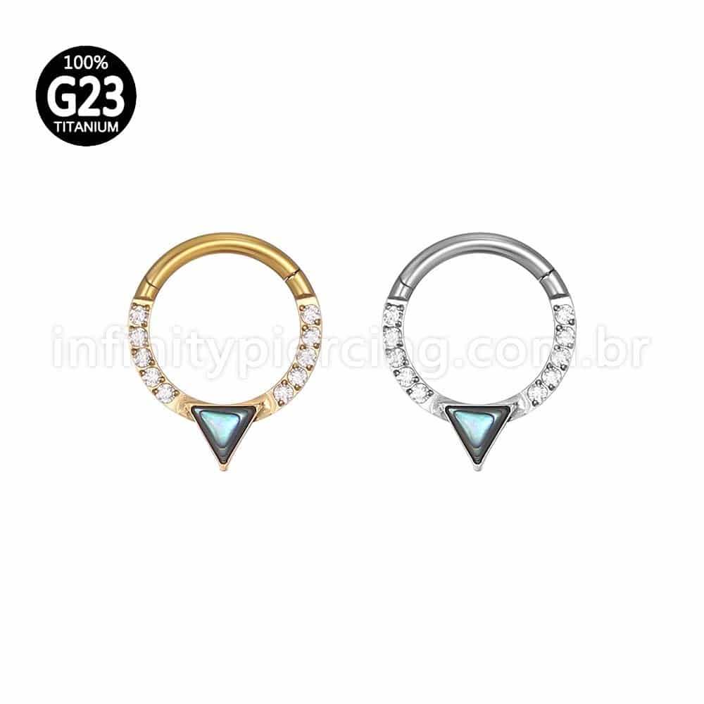 Piercing Argola Titânio Segmento Articulado Zircônia
